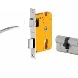 Dorset 60 mm Lever Handle Lock Set With Both Side Key Cylinder Silver Chrome HL FIN-picture-12