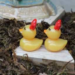 Tayhaa Yellow & Red Plastic Chick Duck With Bow Showpiece - Set of 12-image-6
