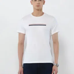 U.S. Polo Assn. White Cotton Slim Fit Logo Printed T-Shirt-picture-35