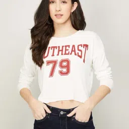 Ginger by Lifestyle White Printed Crop Sweatshirt-picture-16