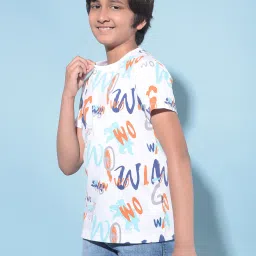 Crimsoune Club Kids White Printed T-Shirt image 4