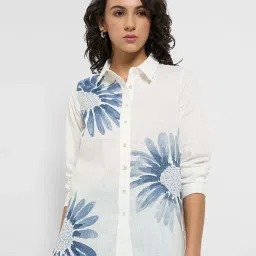 Akkriti By Pantaloons White Cotton Regular Fit Printed Shirt image 4