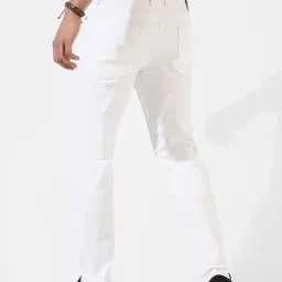 Campus Sutra White Regular Fit Distressed Jeans image 2