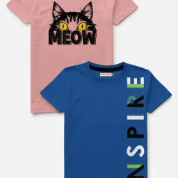 HELLCAT Pink & Blue Printed T-Shirt (Pack Of 2)-image-76