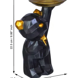 eCraftIndia Multicolor Polyresin  Standing Teddy Bear Statue Showpiece image 4