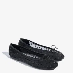 LUNA BLU by Westside Black Stud Detailed Ballerina-picture-34