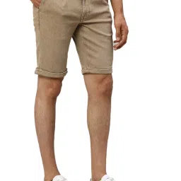 Raymond Brown Slim Fit Distressed Denim Shorts image 4