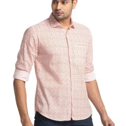 Park Avenue Red Cotton Slim Fit Printed Shirt image 4