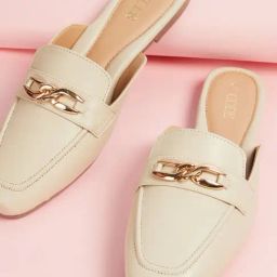 Code by Lifestyle Women Cream Mule Shoes-picture-26