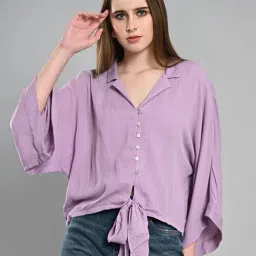 Izel Purple Regular Fit Casual Shirt-image-59