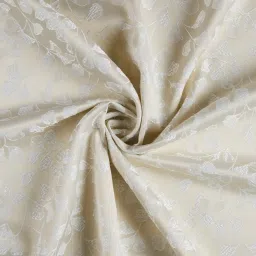 Haus & Kinder Cream Ginkgo Serenity Polyester Door Curtains 7 Ft - Pack of 2 image 4