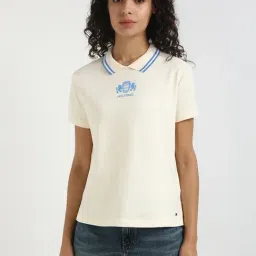 Tommy Hilfiger Beige Cotton Regular Fit Polo T-Shirt-image-52