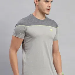 Rock.it Anthera Grey Regular Fit Colour Block T-Shirt image 4