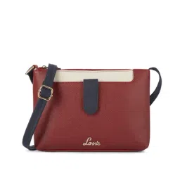 Lavie Red Keiko 2c Color Block Large Leather Cross Body Bag image 2