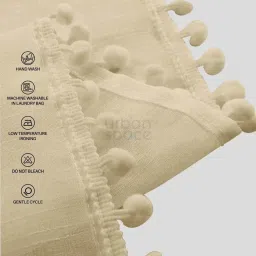 Urban Space Cream Polyester Window Curtain with Eyelets & Tieback (5 ft) image 4