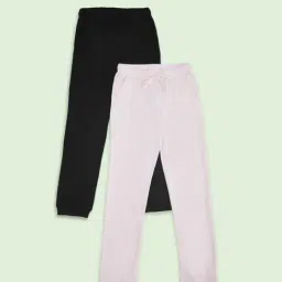 Pantaloons Junior Kids Black & White Cotton Regular Fit Trackpants-picture-22