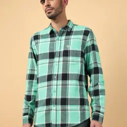 Wrangler Mint Green Regular Fit Check Shirt-picture-32