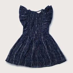 Gini & Jony Kids Navy Printed Dress-picture-42