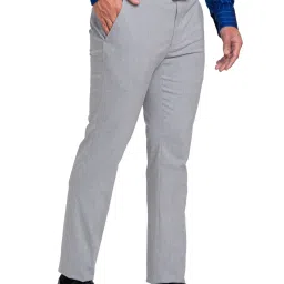 Park Avenue Grey Super Slim Fit Texture Trousers image 4