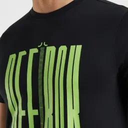 Reebok Black Slim Fit Printed T-Shirt image 4