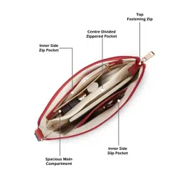 Lavie Red Keiko 2c Color Block Large Leather Cross Body Bag image 4