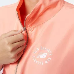 New Balance Peach & White Cotton Color-Block Sports Jacket image 4