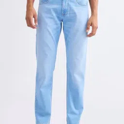 Spykar Light Blue Cotton Regular Fit Jeans-picture-10
