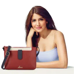 Lavie Red Keiko 2c Color Block Large Leather Cross Body Bag image 5