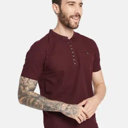 Octave Wine Regular Fit Henley T-Shirt image 4
