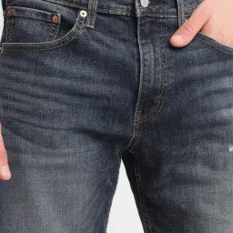 Levi's Blue Regular Fit Distressed Denim Shorts image 4