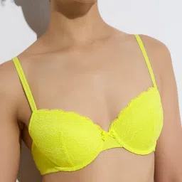 Wunderlove by Westside Lime Lace-Detailed Underwired Balconette Bra image 4