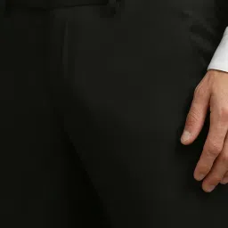 Louis Philippe Black Slim Fit Trousers image 4