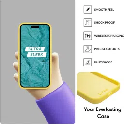 Sprig Liquid Silicone Magnetic Back Cover for APPLE iPhone 15 Pro (Yellow) image 4