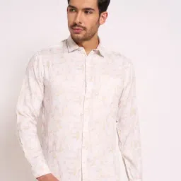 Peregrine By Pantaloons Beige Regular Fit Printed Shirt-picture-14