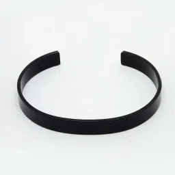 NVR Black & Silver Stainless Steel Cuff Bracelet for Men - Set of 2 image 4