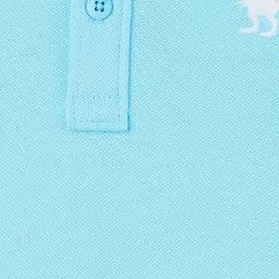 Juniors by Lifestyle Sky Blue Cotton Logo Polo T-Shirt image 4
