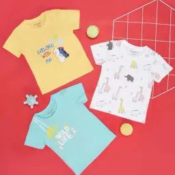 Pantaloons Baby Multicolor Cotton Printed T-Shirt (Pack of 3)-image-69