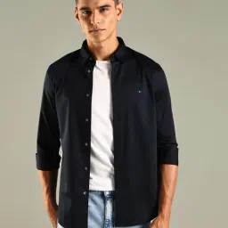 Tommy Hilfiger Navy Cotton Slim Fit Shirt-picture-43