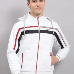 Monte Carlo White Regular Fit Quilted Hooded Jacket image 5