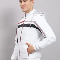 Monte Carlo White Regular Fit Quilted Hooded Jacket image 3