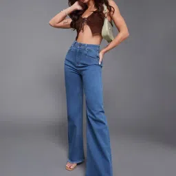 Miss Chase Blue Relaxed Fit High Rise Stretchable Jeans image 4