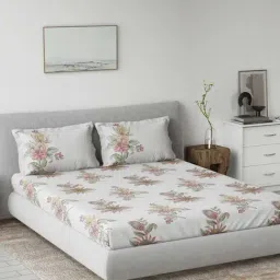 Ddecor Live beautiful Radiance Red 144 TC Cotton King Bedsheet with 2 Pillow Covers-image-27