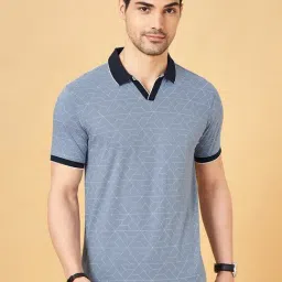 Byford By Pantaloons Blue Slim Fit Printed Polo T-Shirt-picture-14