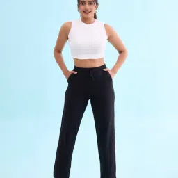 Go Colors! Black Cotton Sports Track Pants-image-52