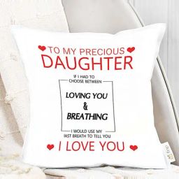 FNP White Canvas Poly Duck Lovely Daughter Printed Cushion-picture-2