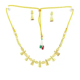 shreeji jewels Gold-Plated Floral Design Jewellery Set-picture-19