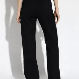 SHOWOFFFF Black Denim Straight Fit Mid Rise Jeans image 2