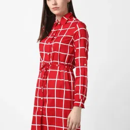 StyleStone Red & White Checks Shirt Dress image 4