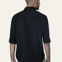 Perch Black Pure Cotton Slim Fit Shirt image 2