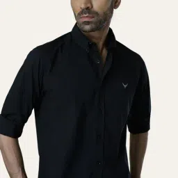 Perch Black Pure Cotton Slim Fit Shirt image 4
